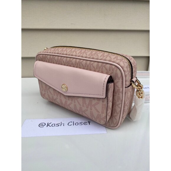 Michael Kors crossbody bag medium pocket camera crossbody bag powder blush multi - Picture 3 of 7